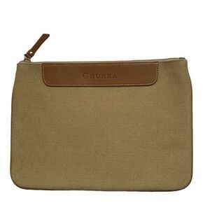 Ghurka canvas and brown leather pouch bag